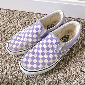 VANS Lilac Checkered Slip Ons